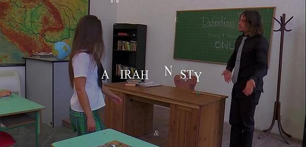  Naughty schoolgirls Amirah Adara and Nesty spanked and fucked by professor
